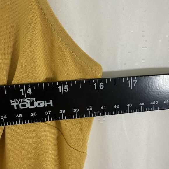 Banana Republic Midi Dress Women's 8 Yellow Sleeveless Belted Pockets Zip Back - Picture 13 of 13